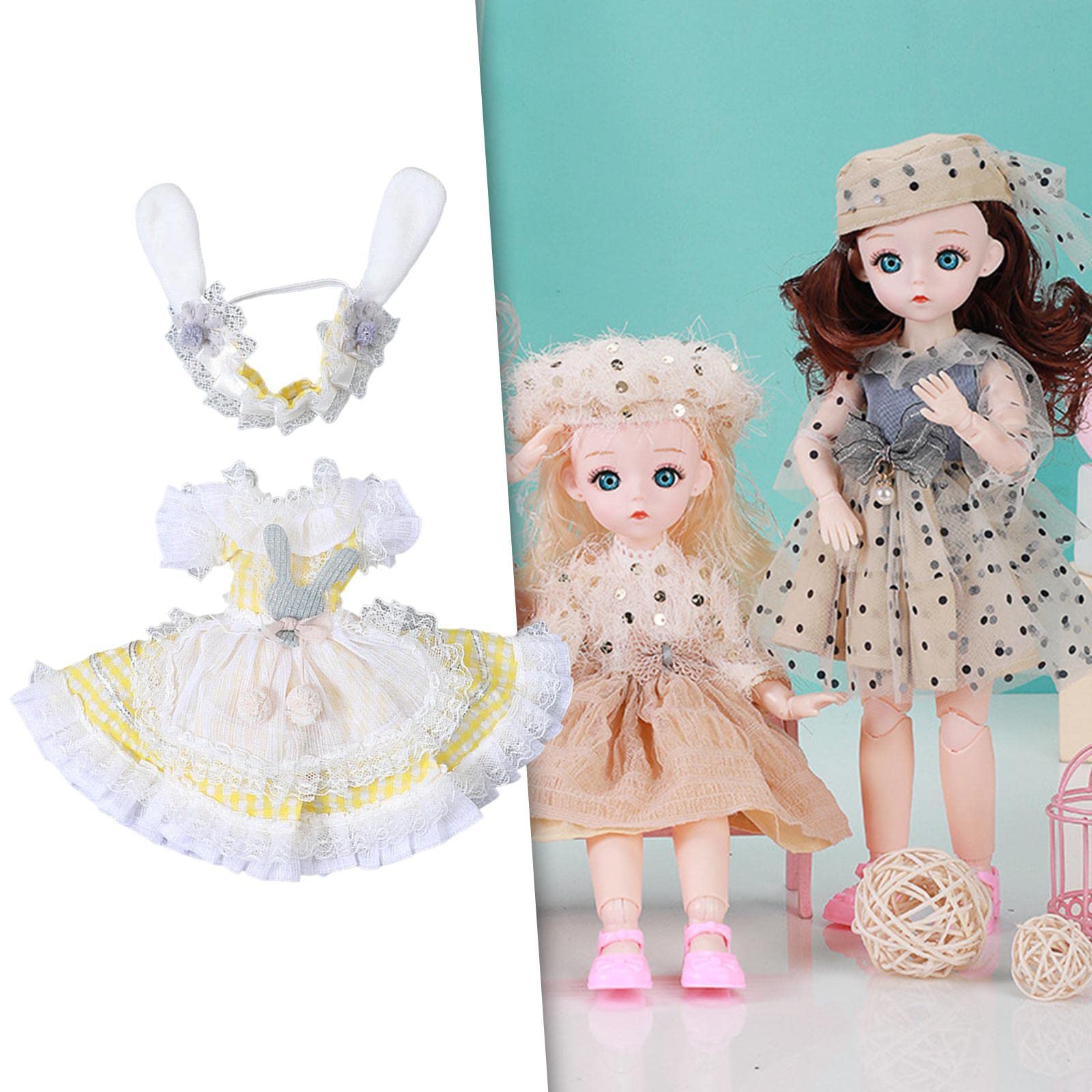 10 Set Puppenkleidung Kleid Kostüme Outfits Kollektionen Mode für 30cm Babypuppe Gelb