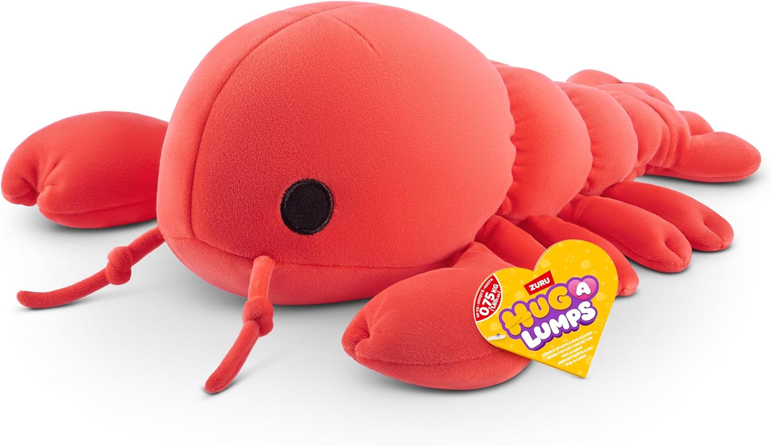 Lobster Lenny by ZURU, Small, 1.65 lbs, Cuddly Squishy Weighted Plush, Sleeping Pillow Plush, Stuffed Animal (Lobster)