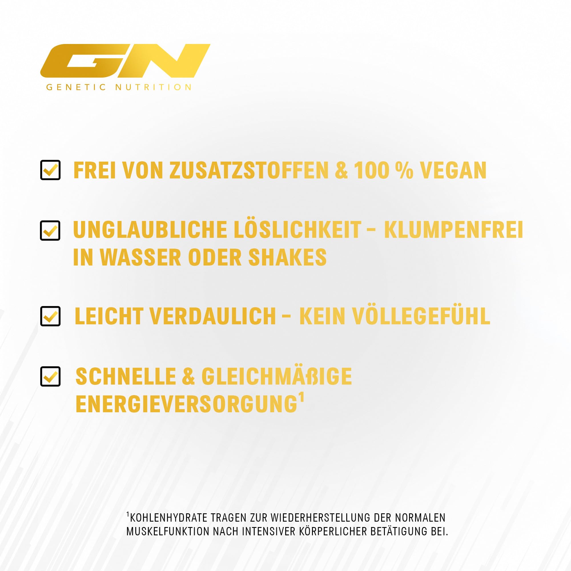 GN Laboratories Cyclic Dextrin (Cluster Dextrin®) 1000g – Hochverzweigtes zyklisches Dextrin – Feines Kohlenhydrate Pulver – Hohe Bioverfügbarkeit - Vegan - Made in Germany