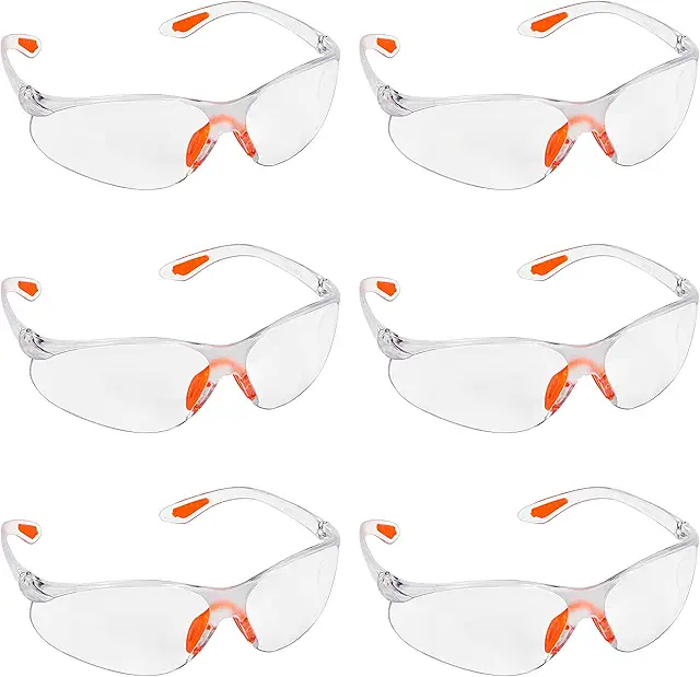 Bomber Safety Glasses 12-Pack - Clear Anti-Fog Protective Eyewear for Work
