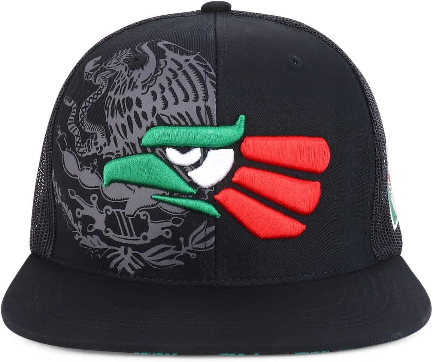 Trendy Apparel Shop XXL Hecho En Mexico Eagle 3D Embroidered Flatbill Snapback Mesh Cap - Image 2