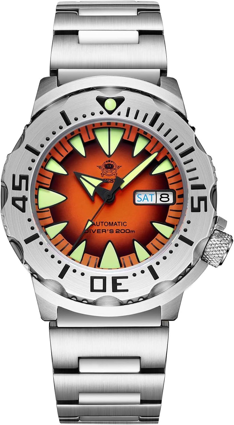 ADDIESDIVE Men's Diver Automatic Watches Sapphire Glass Stainless Steel Bracelet Men's Watch AD2103