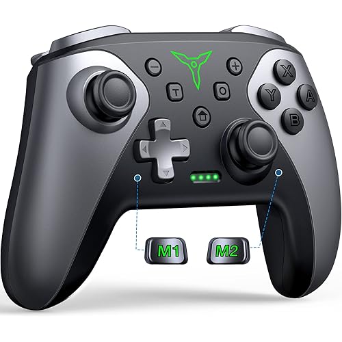 Wireless Switch Controller for Nintendo Switch 2/Switch 1/Lite/OLED Controller, Switch Controller with a Mouse Touch Feeling on Back Buttons, Extra Switch Pro Controller with Wake-up,Programmable, Turbo Function