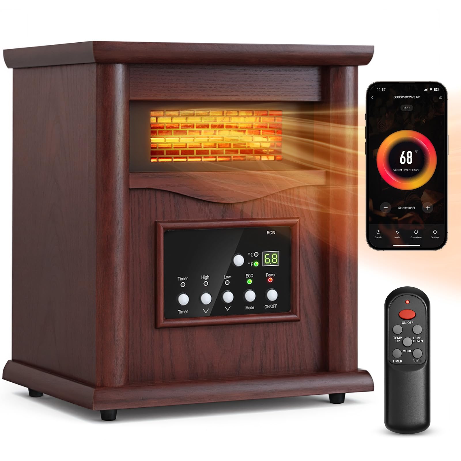 LifePlus Infrared Heater dimensions and lightweight design.