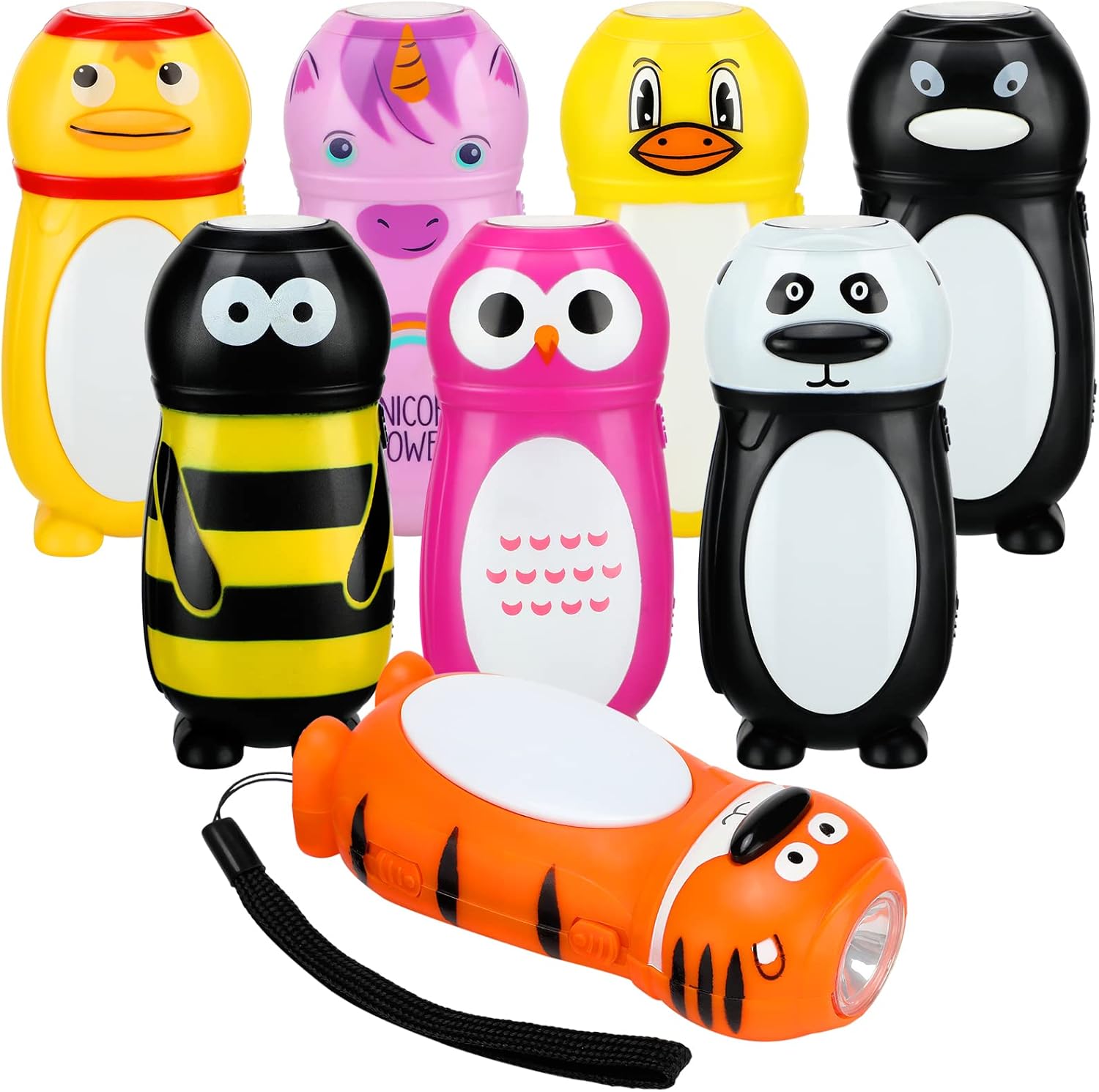 Retisee 8 Pcs Small Flashlights for Kids Toddlers Assorted Mini