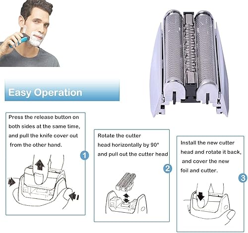 Miniatura 3 de 70S - Cabezales de afeitadora eléctrica de repuesto para Braun Series 7 7840s 7865cc 7898cc 7842s 7850cc 7855cc 7865cc 7880cc 7867cc