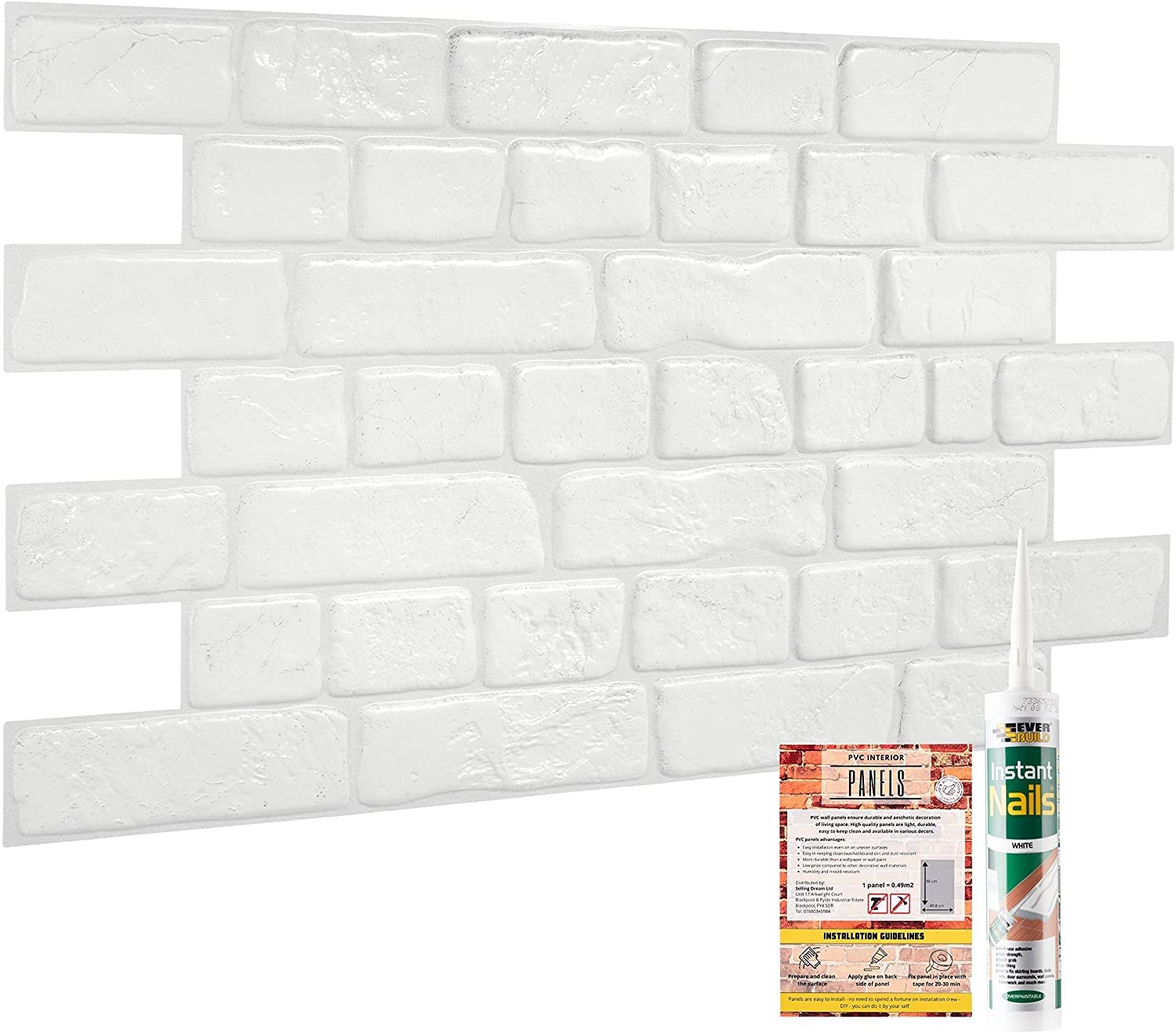 Buy Brick Effect Wall Panels Set of 30 Panels 14.12 m² 152.01 ft²