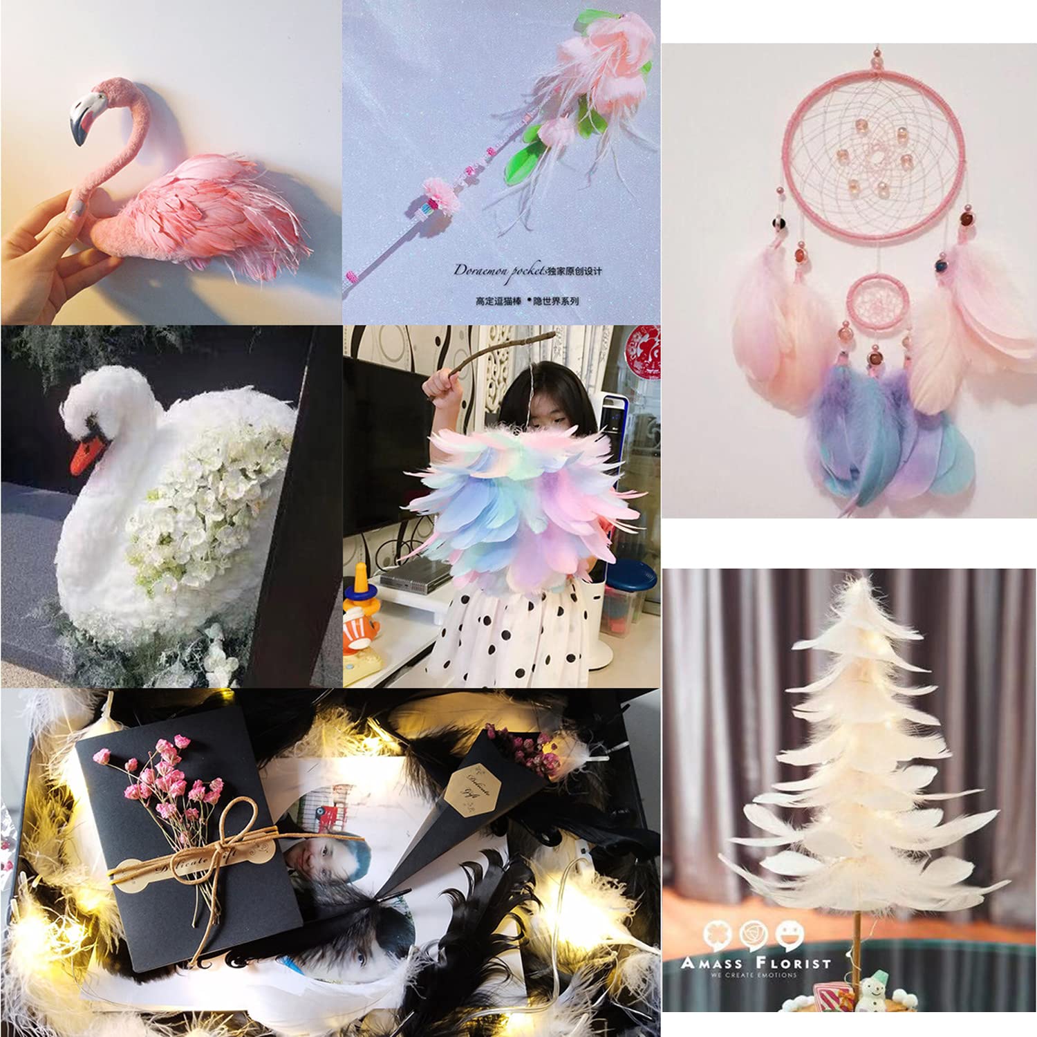 Lot De 100 Plumes Colorées Naturelles - 7 à 12 Cm - DIY, Déco, Mariage, Carnaval, Accessoires