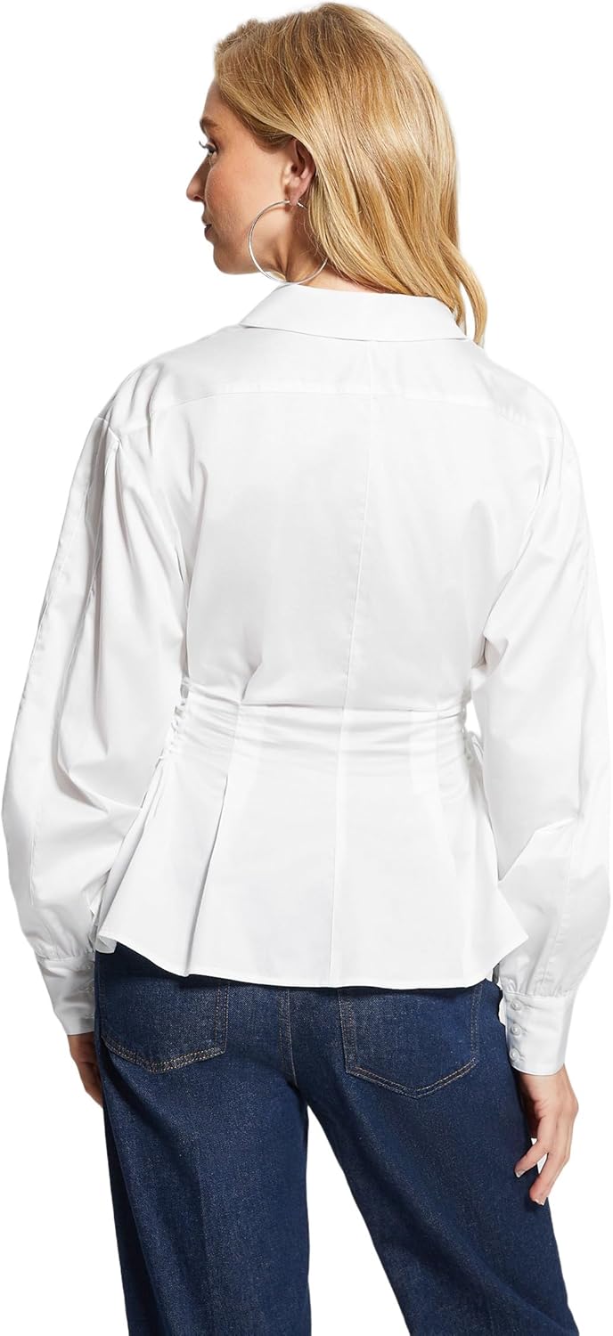 Guess Womens Long Sleeve Jackie Lace Up Top - Image 4