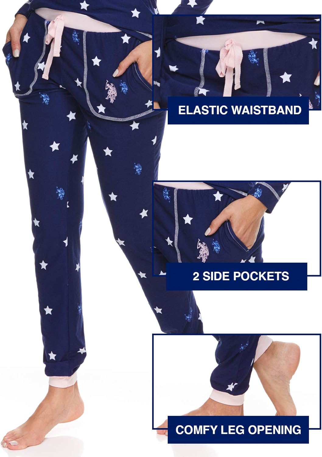 U.S. Polo Assn. Women's 2-Piece Lounge Pajama Set Valentines Gifts for Her - Image 3