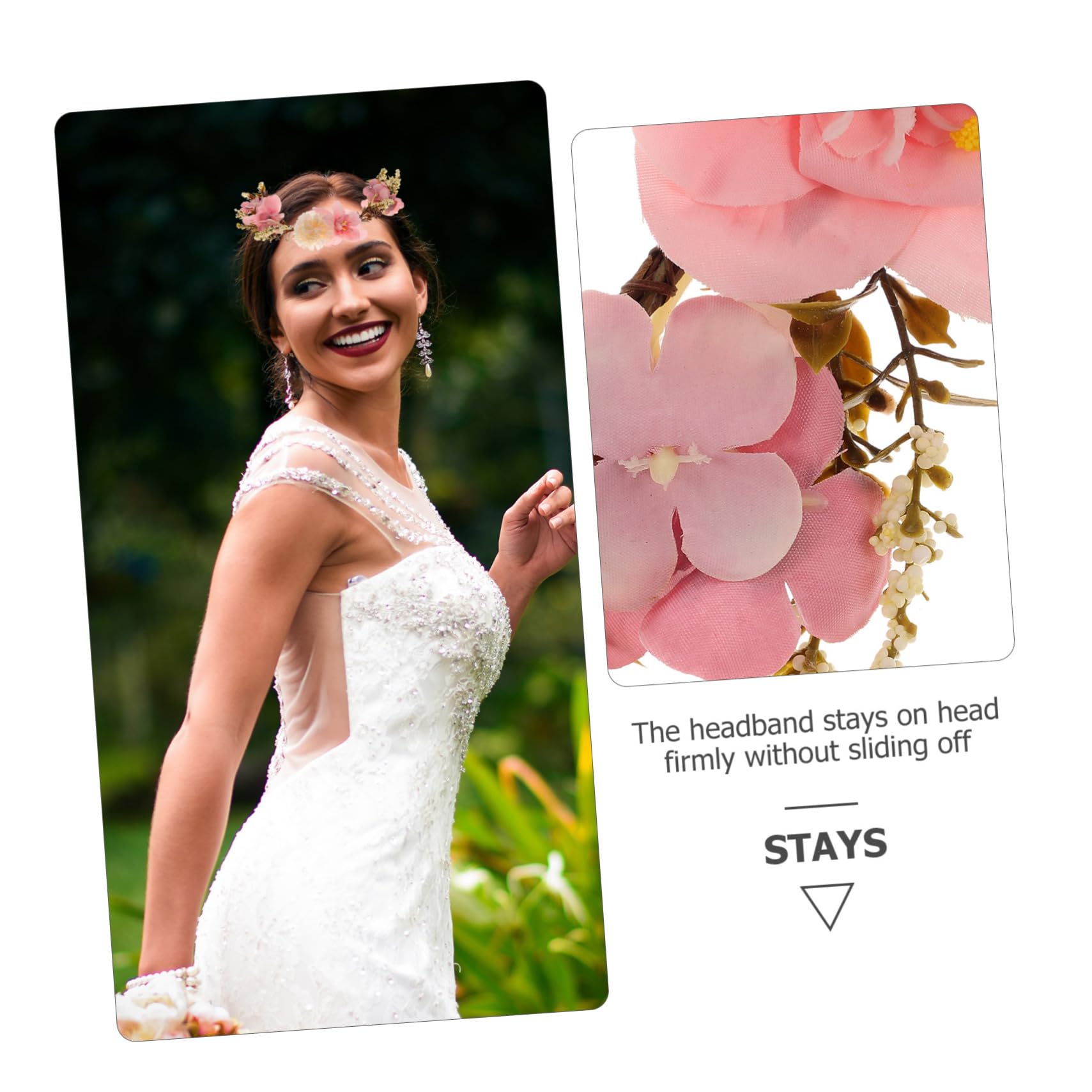 Serrage-tête Fleur pour Femme en Tissu pour Mariage et Plage