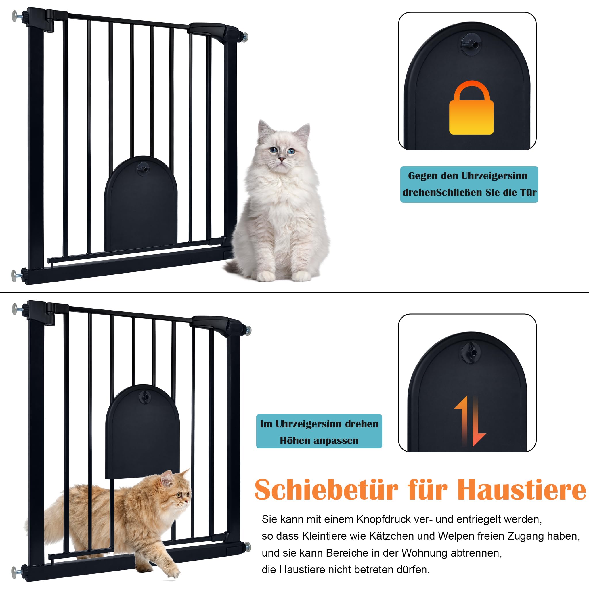 Aufun Traphek, deurbeschermingsrooster, uittrekbaar, traphek, afsluitrooster met kinderbeveiligingssysteem, uittrekbaar 0-300 cm, voor kleine kinderen, baby's, 300 cm, grijs