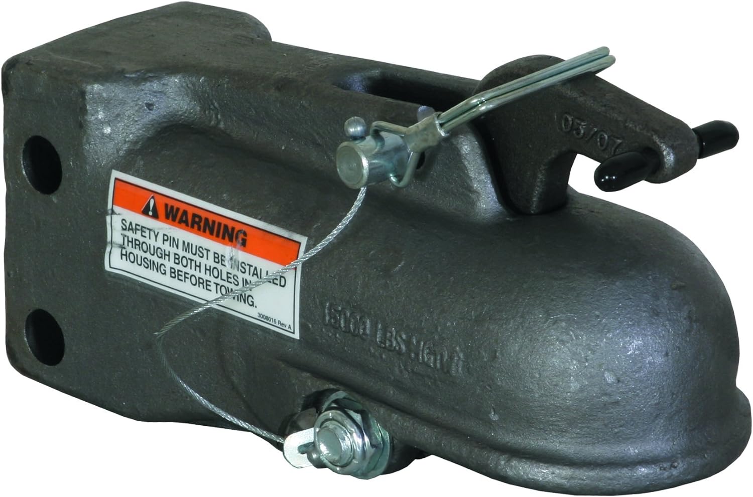 Buyers Products 0091550 2-5/16" Channel Mount Heavy Duty Cast Coupler Without Channel, 15000lbs MGTW, Class V, Auto-Engaged Latch, Heavy-Duty Towing Equipment