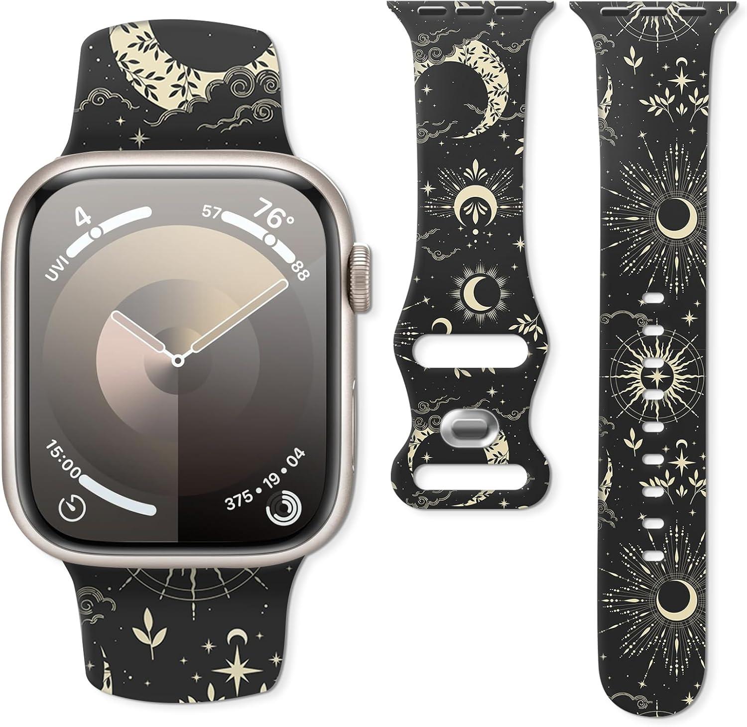 Sport Watch Bands Compatible with Apple Watch Band 38mm 40mm 41mm for Women Men, Adjustable Soft Silicone Replacement Smartwatch Wristband for iWatch Series 7 6 5 4 3 2 1 SE(H)