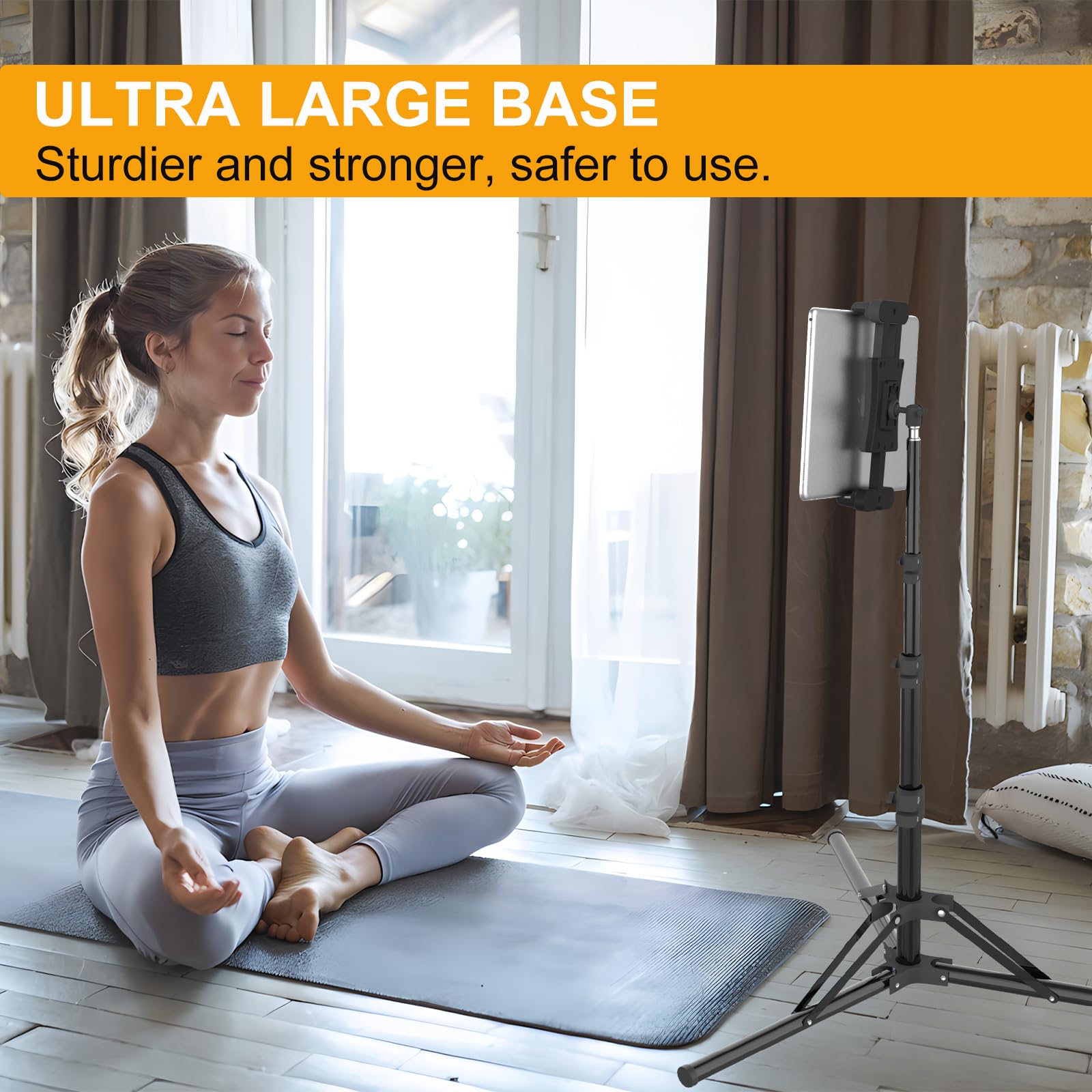 Supporto Treppiede Tablet 360° Regolabile 160cm/65 Pollici per iPad Pro/Mini Samsung Galaxy Tab 4.7-13.5 Pollici