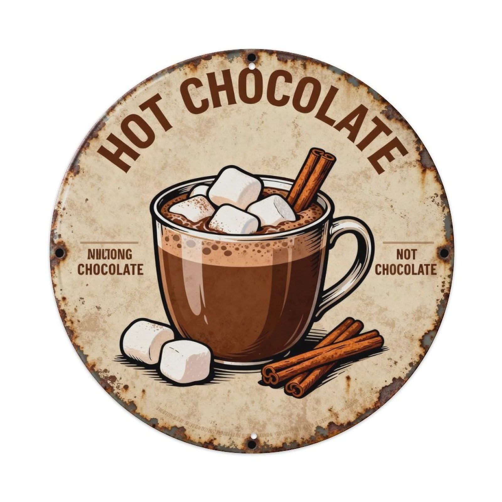 HOT CHOCOLATE Metal Tin Sign Plaque