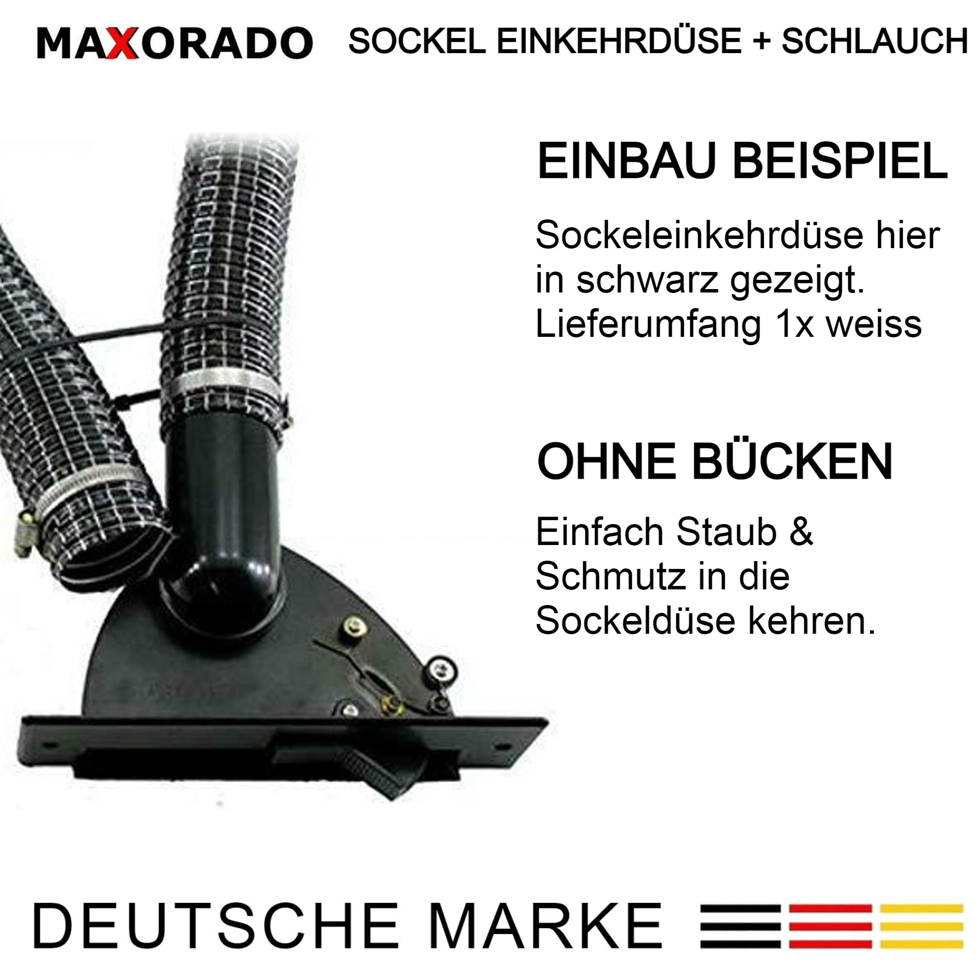Set ZS4 für Zentralstaubsauger - Sockeldüse + Einbau Kit