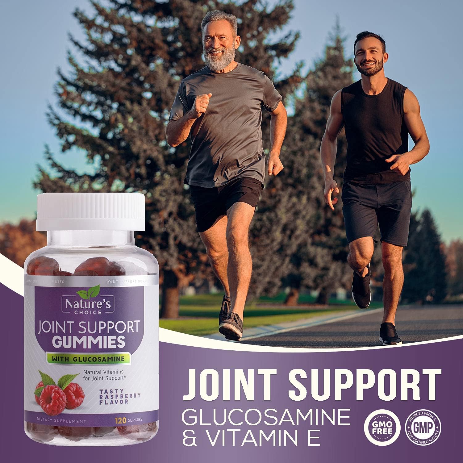 Joint Support Gummies Extra Strength Glucosamine Gummy with Vitamin E - Naturally Assists Cartilage & Flexibility - Best Support Chew for Men and Women - 120 Gummies