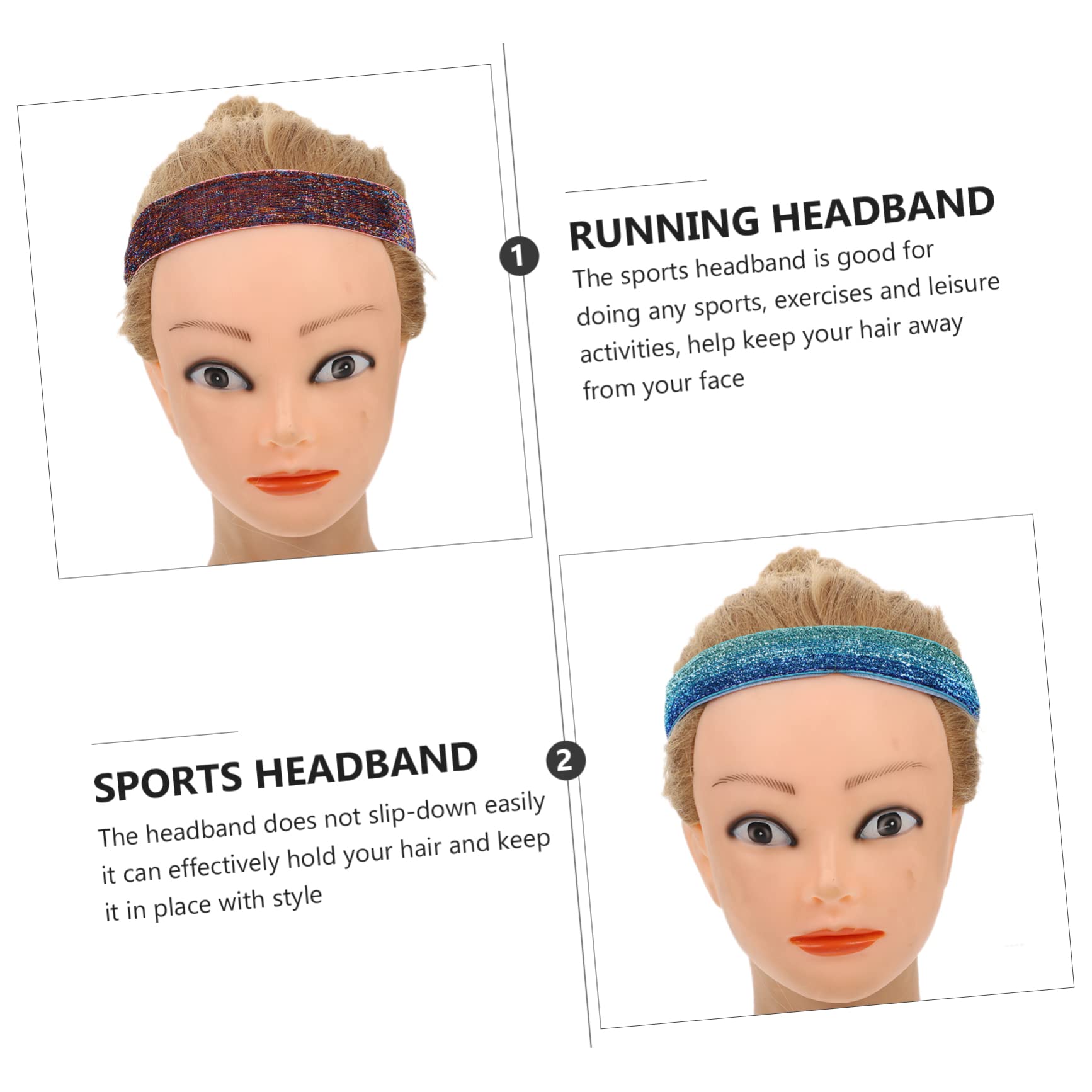 Abaodam Sport Stirnband Wander Stirnbänder Workout Schweißband Sportstirnbänder Für Mädchen Elastisches Sport Stirnband Lauf Haarbänder Für Schweißband Pailletten Stirnband
