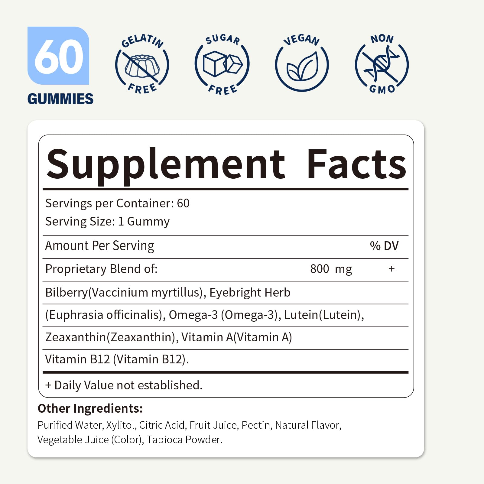 Bilberry Extract Gummies for Eye Health Support, 60Count — Amazon image 7
