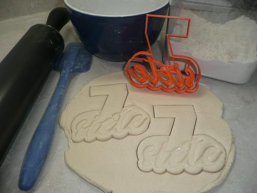 Miniatura 6 de NUMERO SIETE 7 CON PALABRA CORTADOR DE GALLETAS HECHO EN USA PR4127