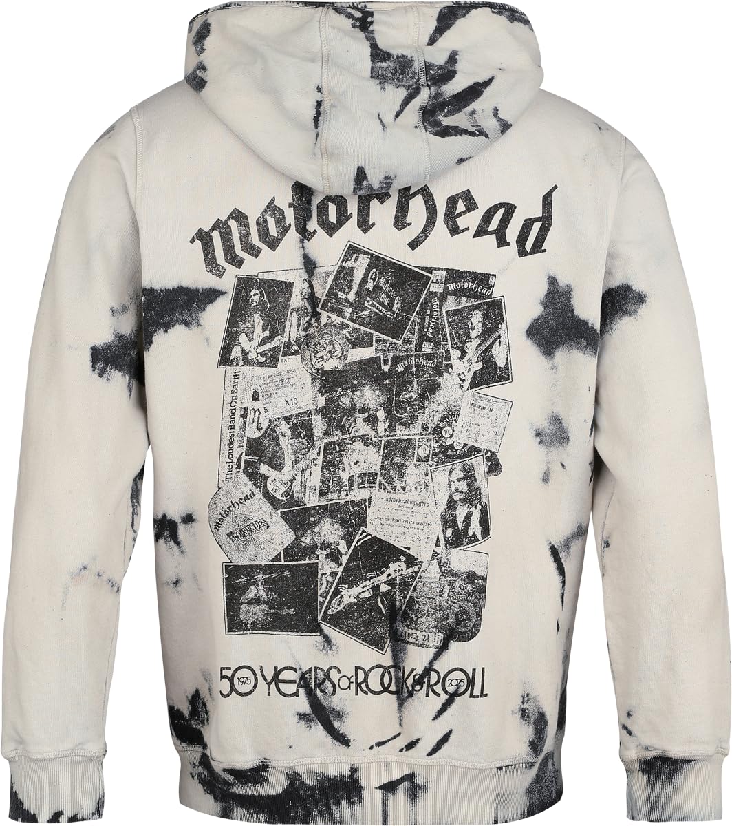 Motörhead Pictures Herren-Sweatshirt, Reißverschluss, Kapuze, Hellgrau, Regular/Standard-Passform
