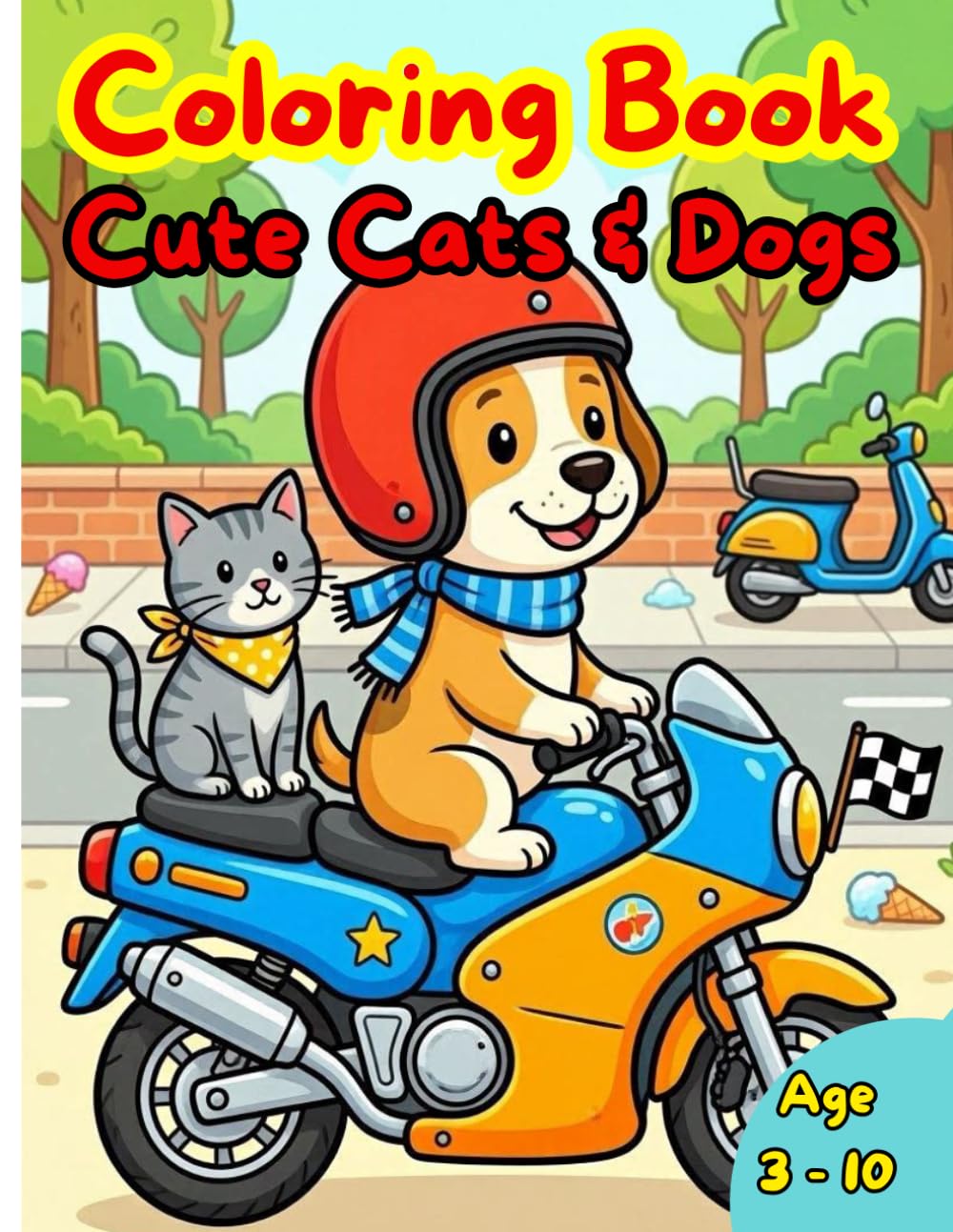 Coloring Book Cute Cats & Dogs: Adorable Puppies, Kittens, Pets,easy coloring book