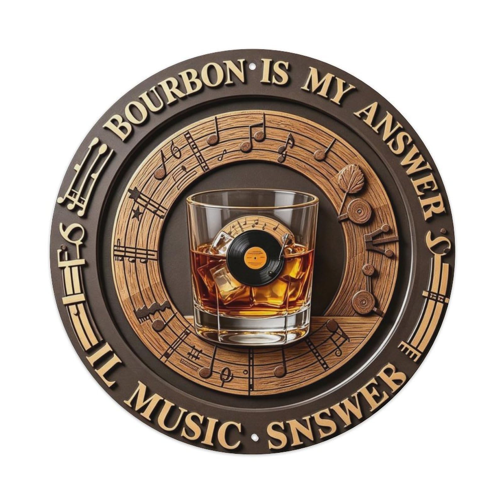 Bourbon Is My Answer Metal Tin Sign Plaque
