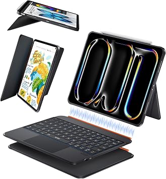 WIWU iPad Pro 11 inch Case with Keyboard M4 M5 2024/2025 Black Magnetic
