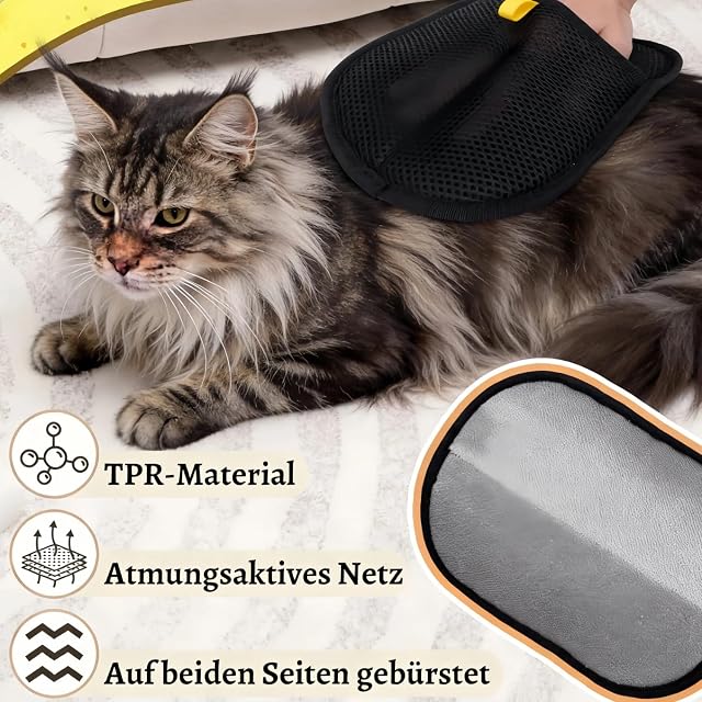Foto 4 de 7 de AnBoxiaodia 4 guantes para gatos y perros, guantes para el cuidado del pelo de mascotas