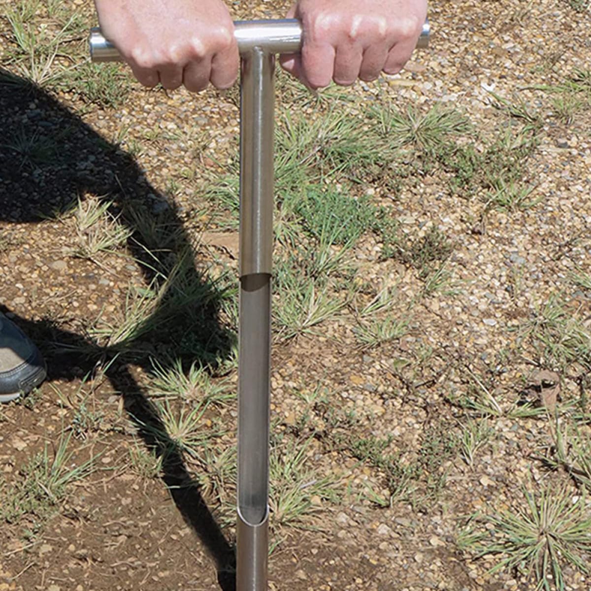 VICASKY Sonde Facile à Saisir de Prélèvement de Sol en Acier Inoxydable 304 Poignée en T Robuste pour Entretien Pelouse et Sylviculture