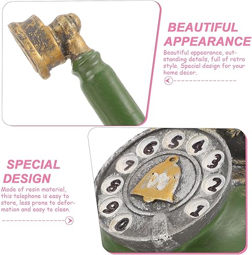 Miniatura 8 de EXCEART Teléfono fijo rotativo retro tradicional retro con cable Teléfono vintage Rotary Dial Teléfono antiguo Teléfono fijo para oficina en casa
