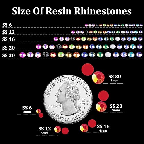 Miniatura 3 de 4000 diamantes de imitación de resina de 0.157 pulgadas a granel, color rojo AB con parte trasera plana, diamantes de imitación redondos de gelatina