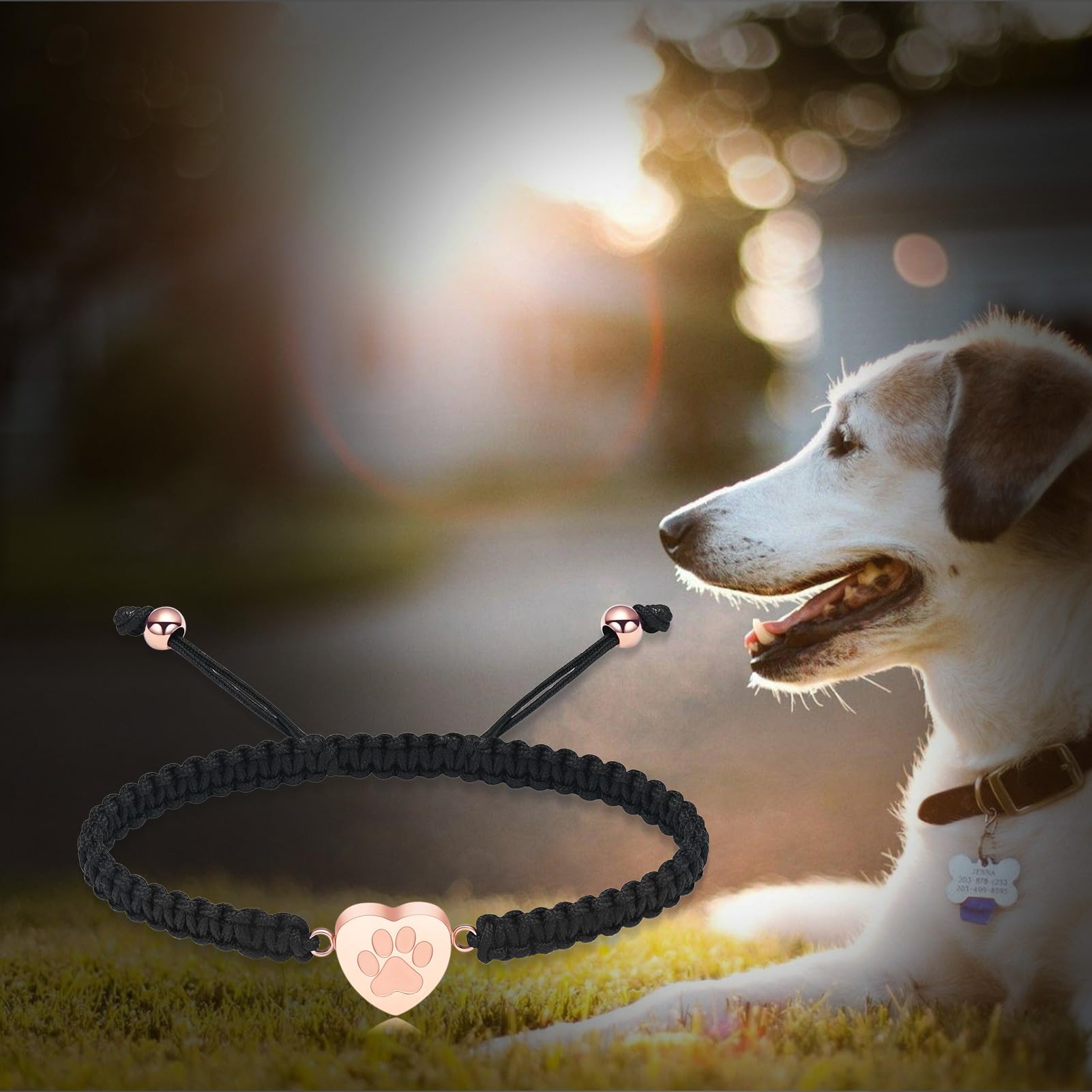 VCCWYQK Paw Print Heart Urn Bracelet for Ashes for Dog Cat Bangle Stainless Steel Memorial Keepsake Urn Jewelry for Pet Ashes - Image 4