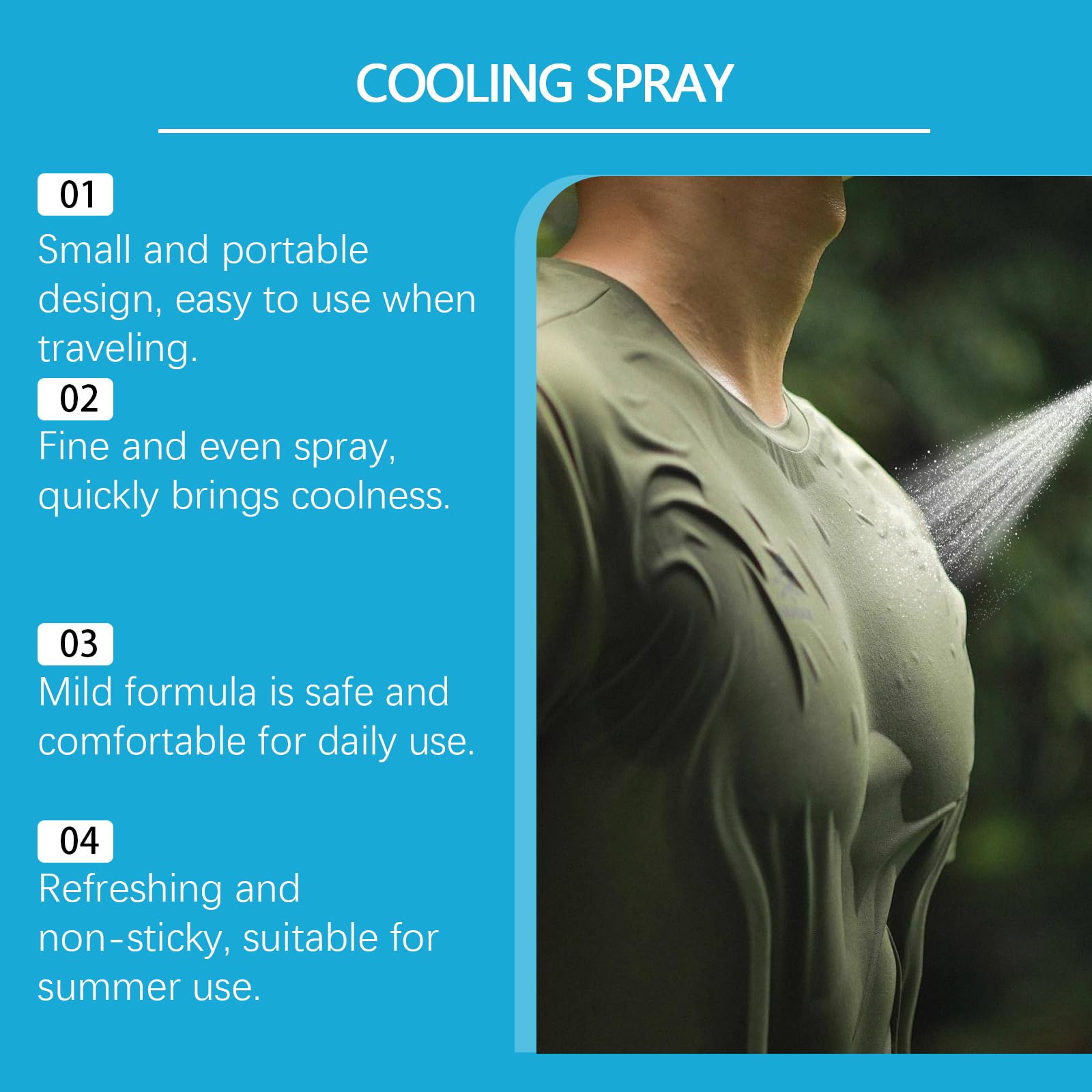 Kühlendes Spray für Gesicht und Körper, sommerlicher Kühlnebel (6pcs)