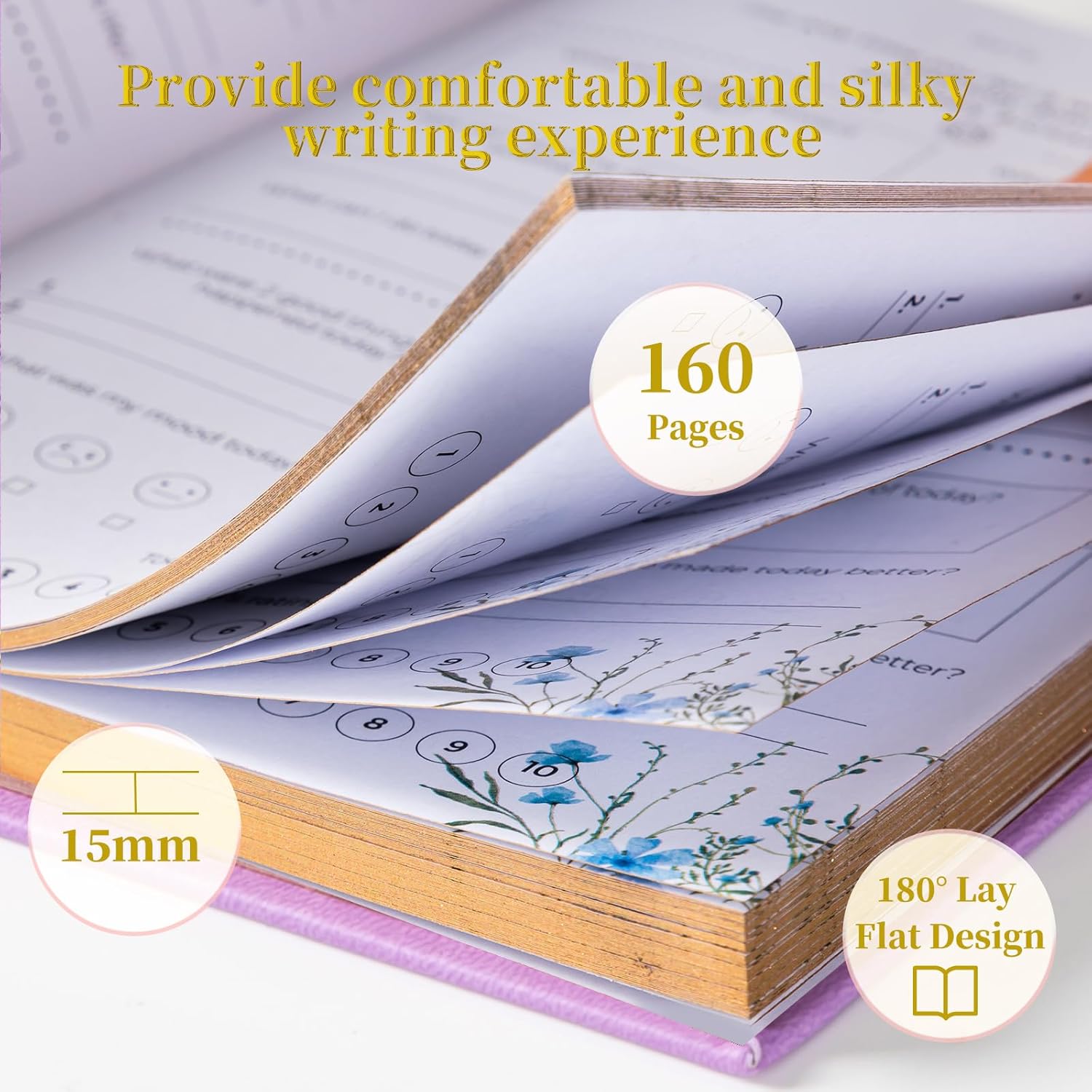 Self-Care Journal for More Happiness, Optimism, Affirmation & Reflection, Gratitude Journal with Guided Prompts, Inspirational Quotes, Mood Tracker, Undated Daily Journals for Women & Men (Purple) - Image 3