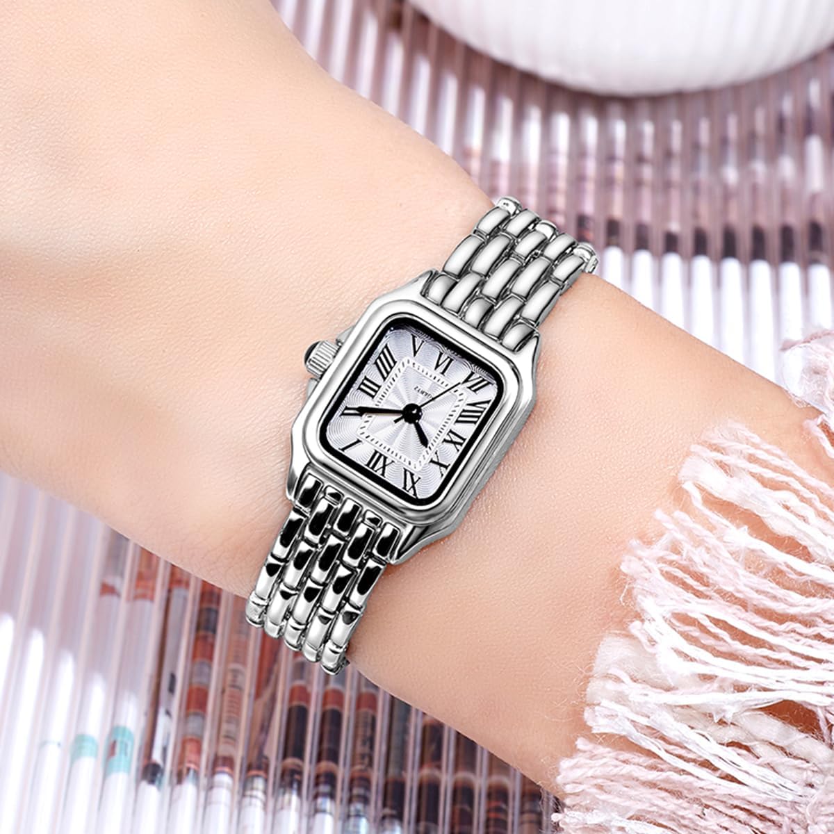ADSBIAOYE Gold Watches for Women with Square Roman Dial Vintage Small Bracelet Ladies Quartz Wrist watchs Water Resistant - Image 2