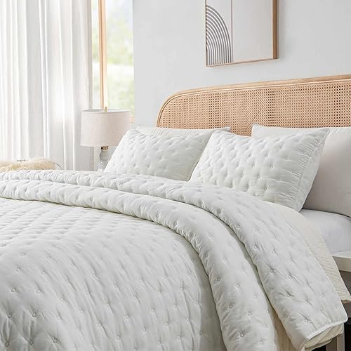 Miniatura 4 de HIARUO - Juego de edredón individual de 3 piezas, juego de edredón reversible ultrasónico suave y cálido (68 x 90 pulgadas) con 1 funda de almohada