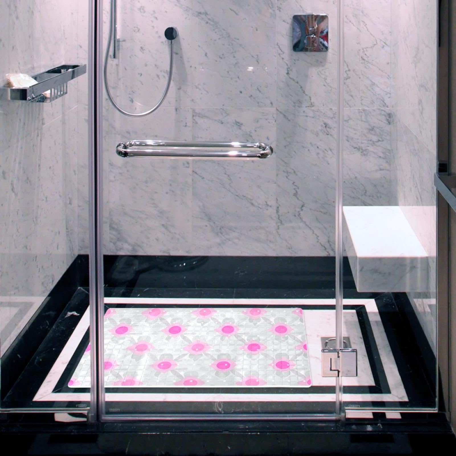 Tapis de bain de qualité supérieure - Antidérapant, facile à nettoyer et sans danger pour toute la famille - Motif à pois