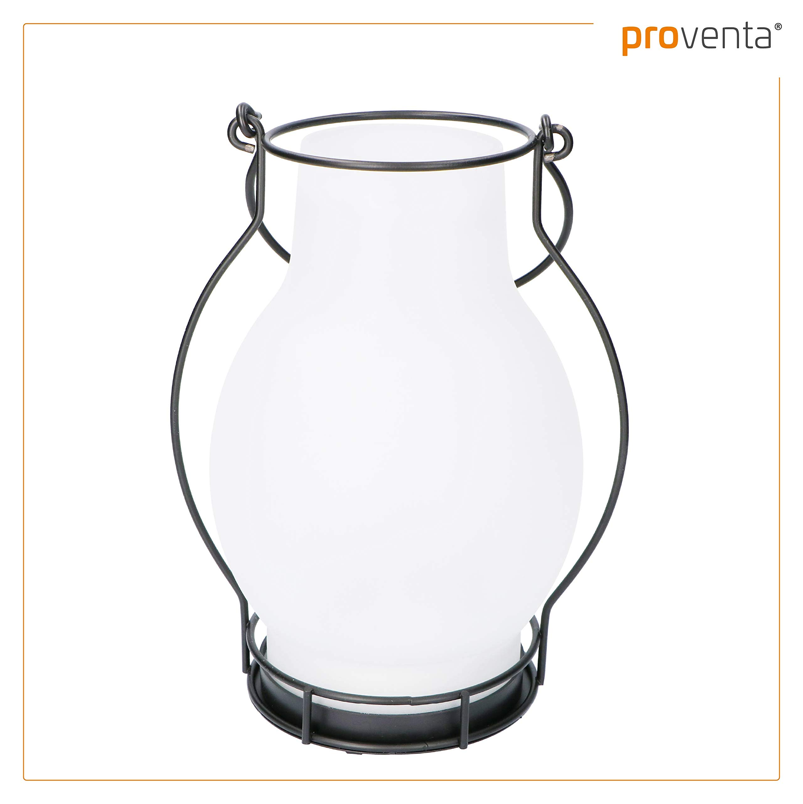Proventa Dekorative LED Solar Laterne, 2 Stück, Glas/Metall, mit Flammeneffekt, Höhe 28 cm, inkl. Wechselakku, für Außen, IP44
