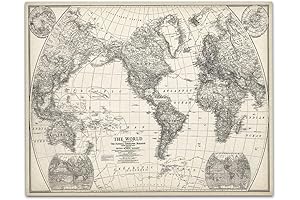 Vintage 1922 Poster World Map