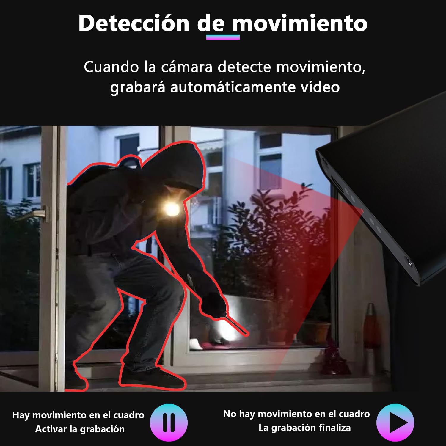 YINGZIKEJI Mini Camara Espía Oculta Cámara - 10000mah 1080P 55 Horas Cargadores portátiles Camara - detección Movimiento,Sensor de Gravedad,visión Nocturna,Grabación cíclica,sin función WiFi