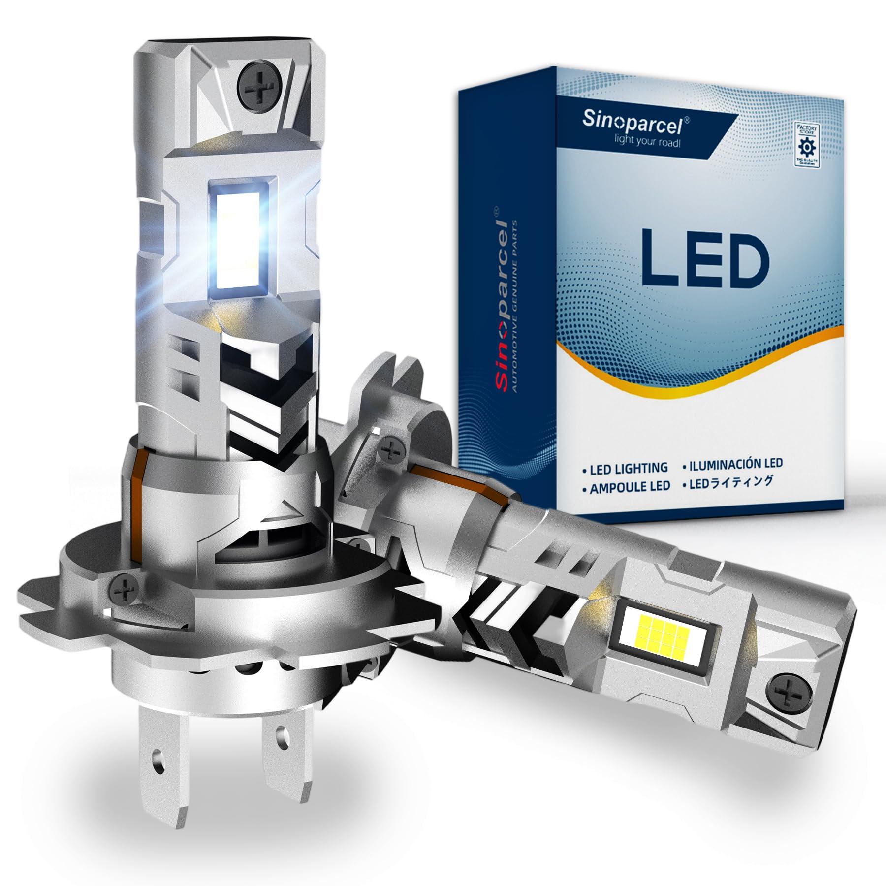 Sinoparcel H7 LED Ampoule de Phare 2026, Feux de Croisement et Route 2 Pcs | Lampe Anti-erreur Homologué, 600% Plus Lumineux Taille 1:1 Halogène, Plug & Play, 6500K Blanc, 50000 Heures de Durée de Vie
