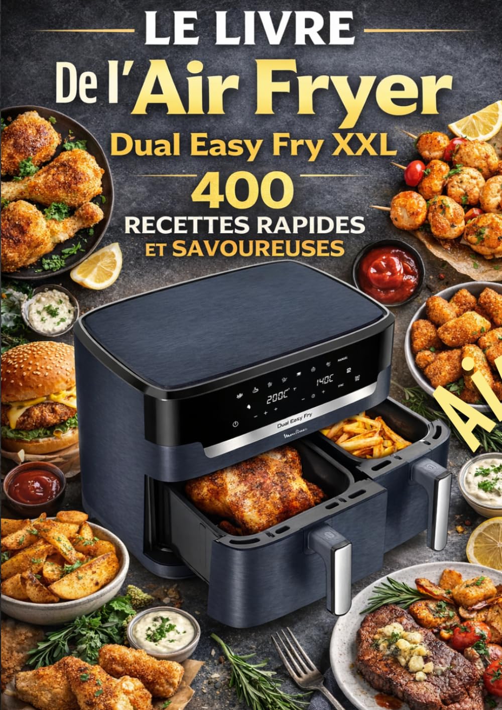 Le Livre De l’Air Fryer Dual Easy Fry XXL 400 Recettes Rapides et Savoureuses