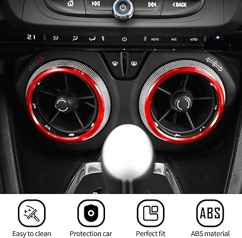 Miniatura 5 de JWWY Para Camaro Aire Acondicionado Ventilación Ventilación Salida de Ventilación Protección Anillo Cubierta Trim para Chevy Camaro 2017-2025+