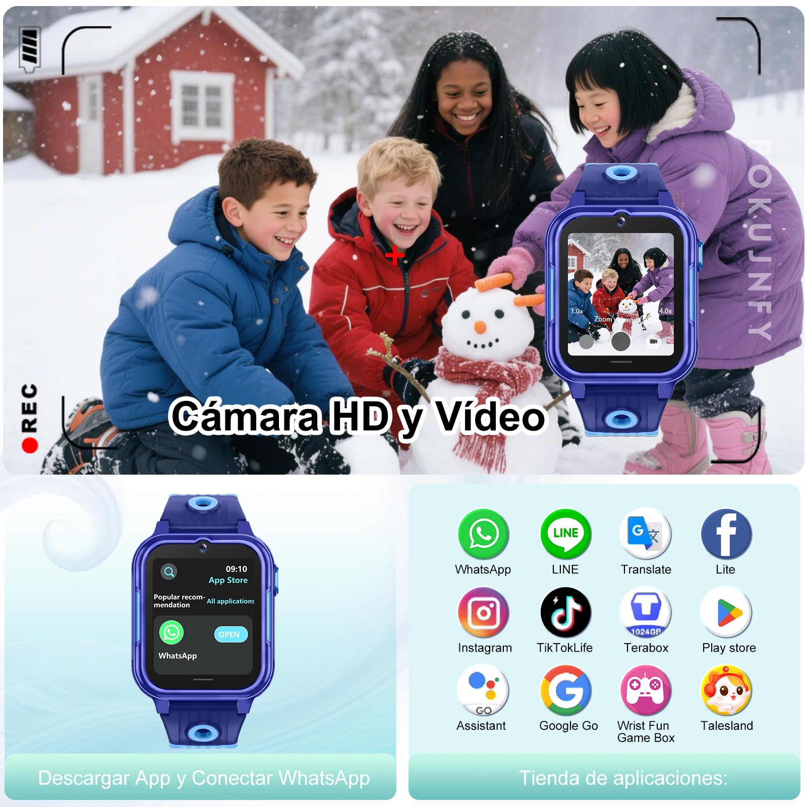 4G Reloj Inteligente Niño GPS y Llamadas SOS Videollamadas