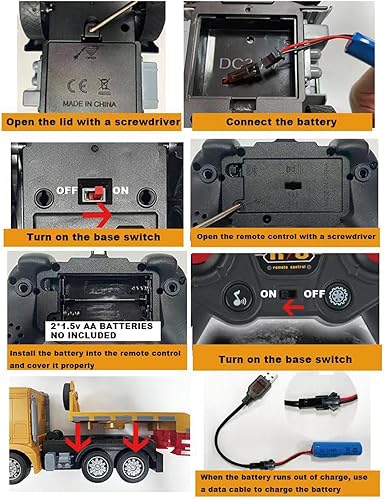 Miniatura 6 de Semirremolque de control remoto con remolque, de 24 pulgadas, camión de juguete para niños, contenedor 124 con luces LED y música, gran regalo para