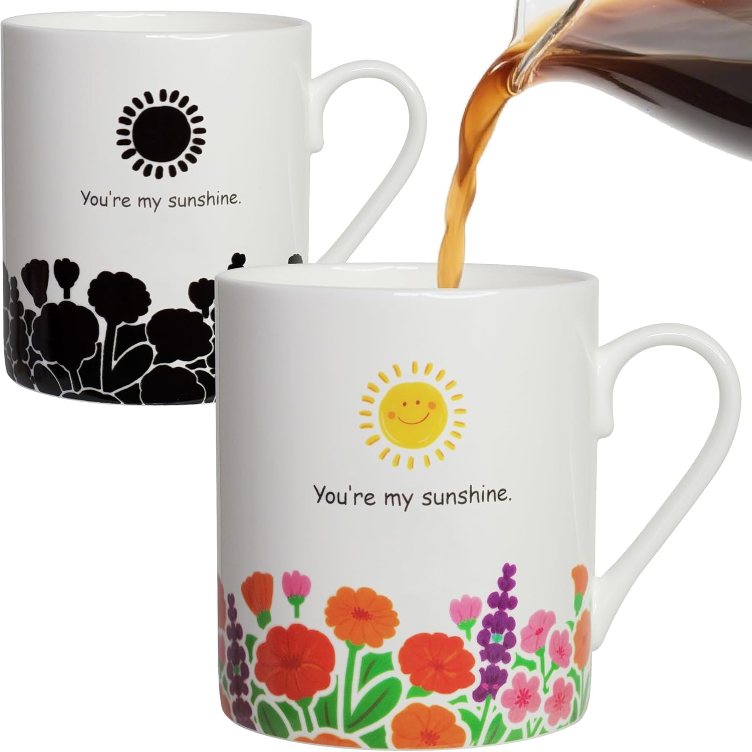 Lovift Novelty Garden Coffee Mug Valentine Day Birthday Gift for Women, Unique Heat Color Changing Ceramic Tea Cup, Funny Christmas Gifts for Best Friend, Mom, Grandma, Sister, Bestie, Teacher. 12 oz.