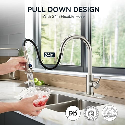 Vista 73 de FORIOUS - Llave de fregadero de acero inoxidable para cocina B07Y4Y88Y6