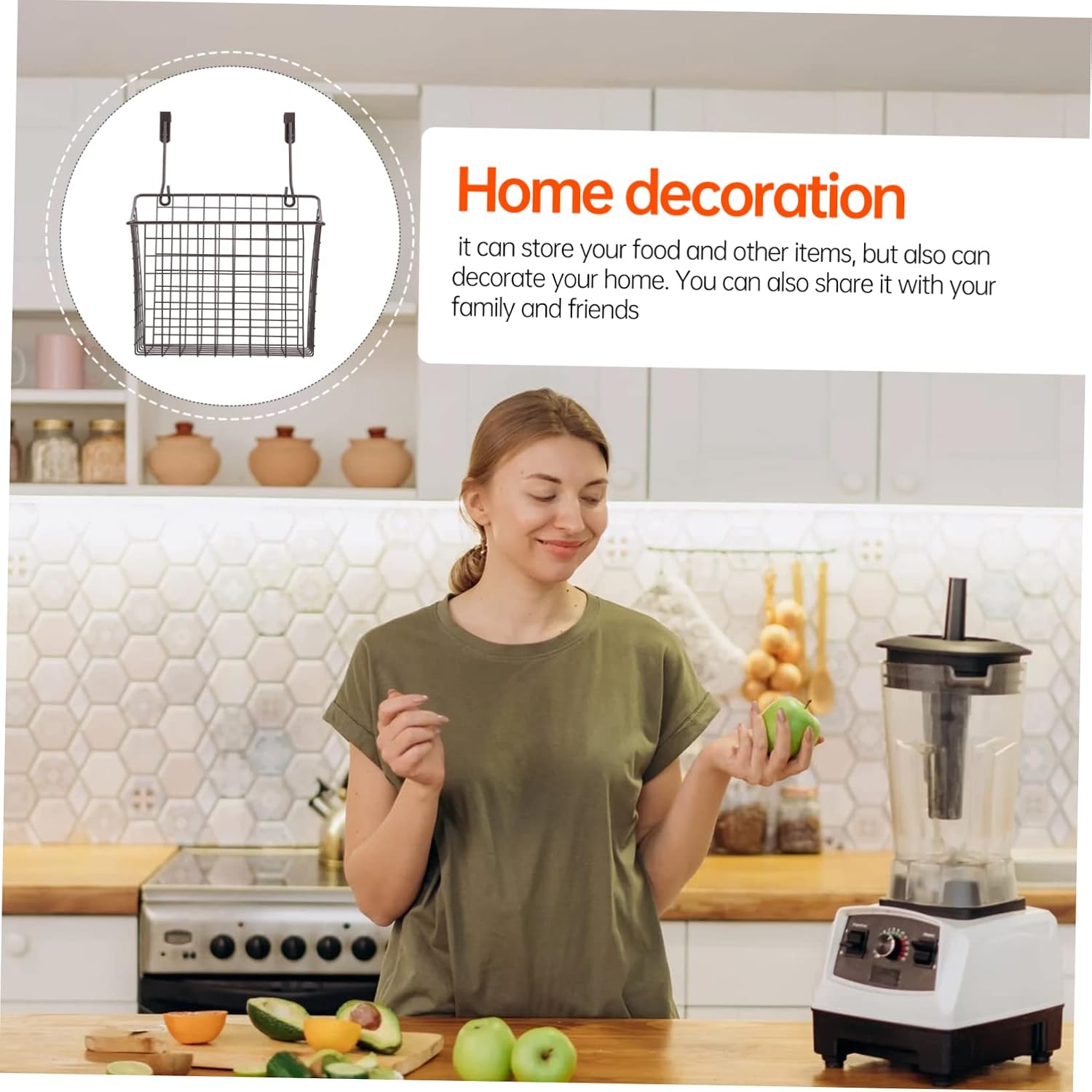 1pc Iron Wire Cabinet Hanging Basket for Kitchen Storage Wall-mounted Organizer Rack Black Space-saving Design for Pantry Bathroom Easy to Install Capacity Storage